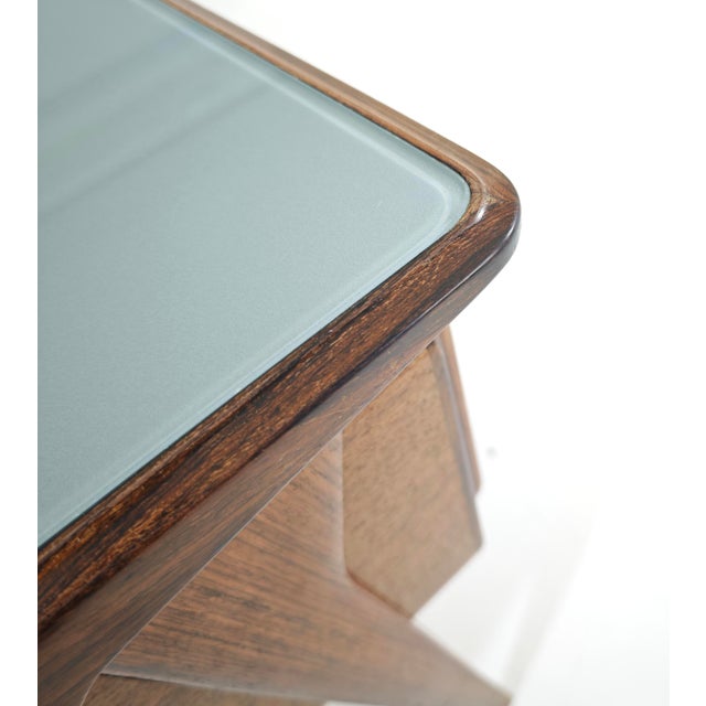 Mid-Century Modern Mid-Century Modern Bedside Tables in Wood and Glass attributed to Vittorio Dassi for La Permanente Mobili Cantù, Italy, 1950, Set of 2 For Sale - Image 3 of 18