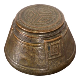Tiffany Studios New York Greek Key Bronze Inkwell For Sale