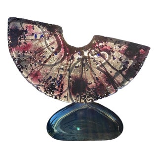 Abstract Sand-Cast Art Glass Sculpture from Allister Malcolm, 2008 For Sale