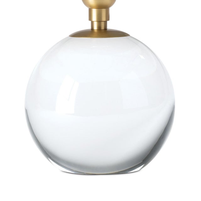 2020s Regina Andrew Giorgio Crystal Mini Lamp, Natural Brass with Linen Scalloped Shade For Sale - Image 5 of 7