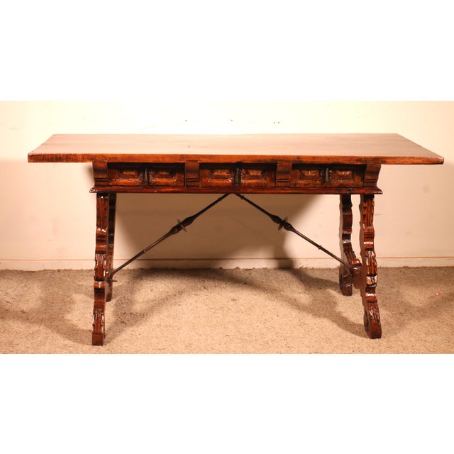 Spanish Renaissance Walnut Console Table, 17th Century For Sale - Image 5 of 14