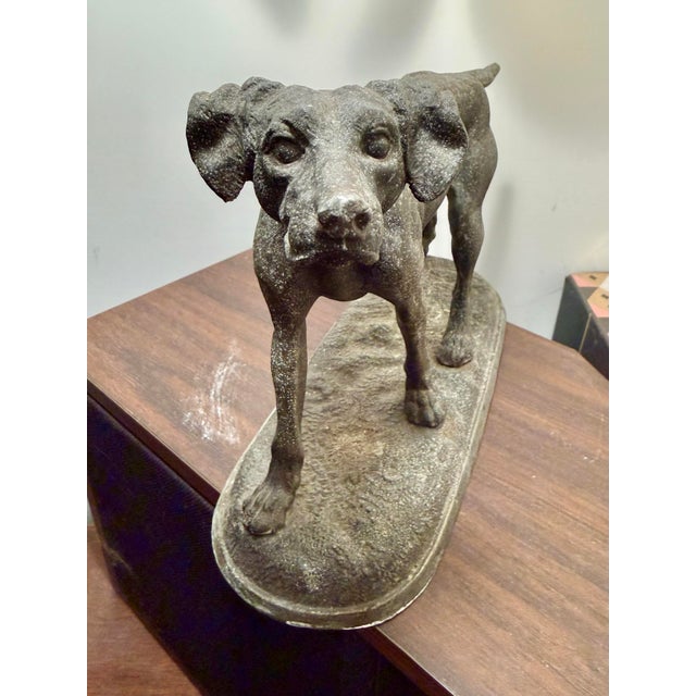 Figurative Early 20th Century Cast Metal Dog Statue For Sale - Image 3 of 10