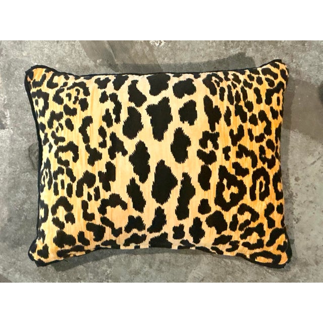 Vintage Boho Leopard Velvet Lumbar Pillow For Sale In West Palm - Image 6 of 10