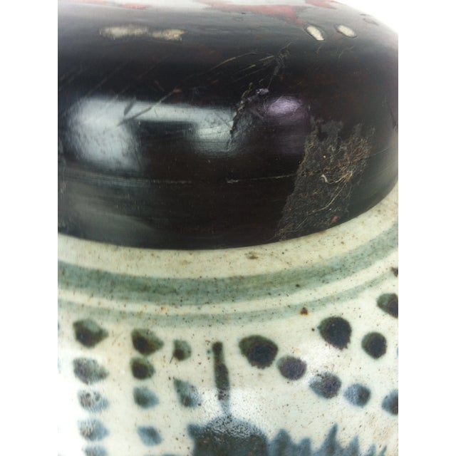 1920s Teal and White Geometric Ginger Jar For Sale In Chicago - Image 6 of 10