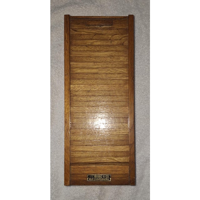 Vintage German Box in Oak Wood with Roller Shutter Closure by Wieg & Co, 1930s For Sale - Image 6 of 6