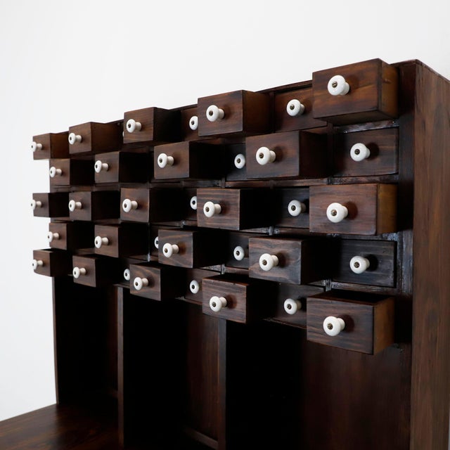 Mexican Vintage Painter Chest of Drawers with Porcelain Knobs For Sale - Image 3 of 18