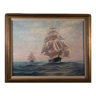 Henry Plawin (American, 1910–1986), Seascape Oil on Canvas For Sale