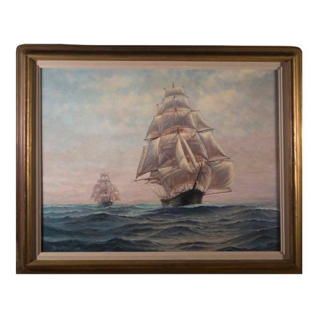 Henry Plawin (American, 1910–1986), Seascape Oil on Canvas For Sale