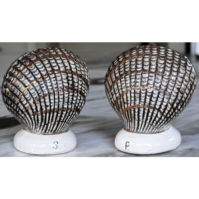 Mid-Century Modern Mid 20th Century Made in Japan Shell Motif Salt & Pepper - Set of 2 For Sale - Image 3 of 16