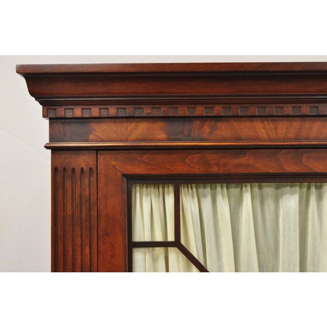 Vintage Georgian Style Mahogany Corner Cabinet China Cabinet With Glass Door For Sale - Image 12 of 12