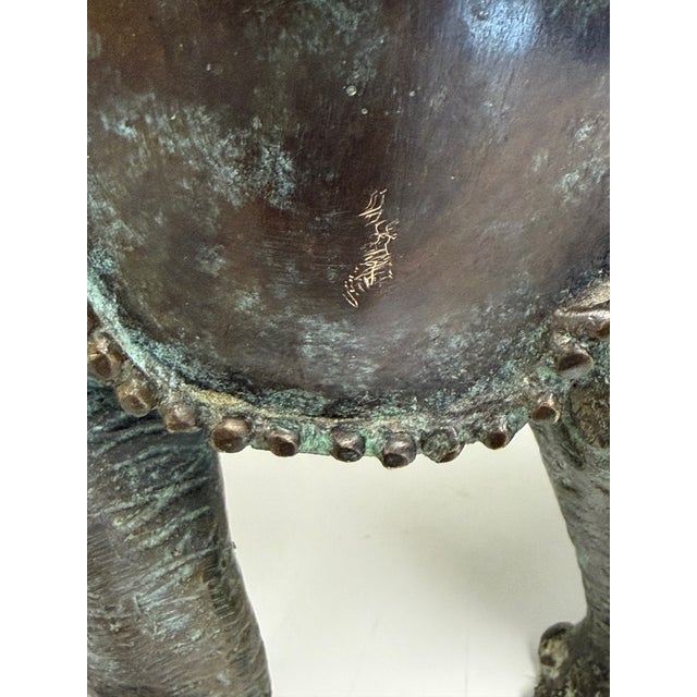Vintage Maitland-Smith Bronze Elephant Sculpture Candle Holder For Sale - Image 10 of 12