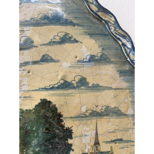 Blue Monochrome Delftware Plaque, 18th Century For Sale - Image 4 of 17