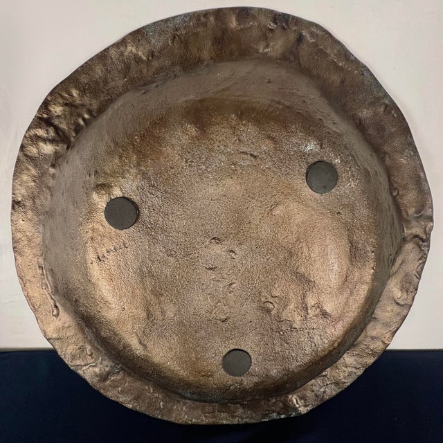 Bronze Mid-Century Modern Brutalist Cast Volcano Centerpiece Bowl For Sale - Image 8 of 11