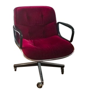 Charles Pollock Red Velvet Desk Chair For Sale