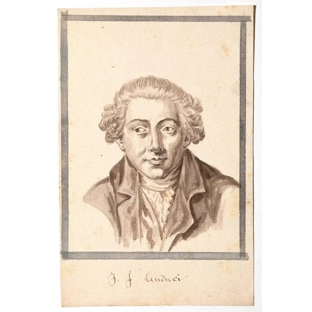 Portrait is an original Modern artwork realized in the half of the 18th Century in France. Original watercolor on ivory...