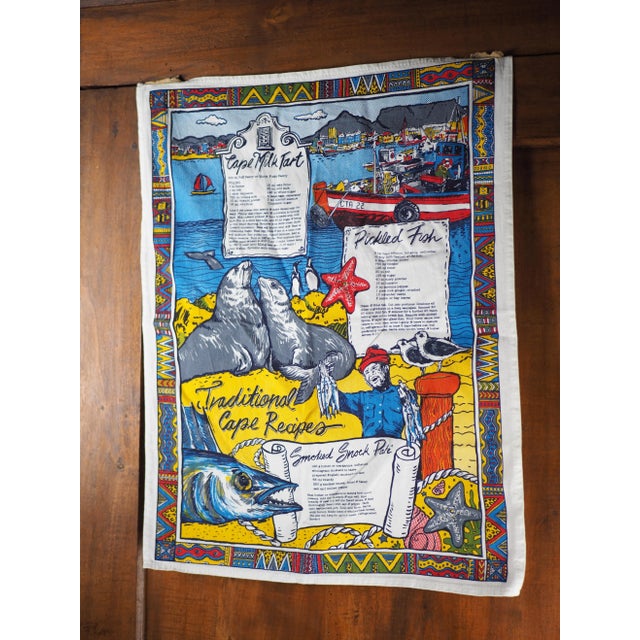 African Vintage Cape Town Kitchen Linen Traditional Recipes With Wax Pattern For Sale - Image 3 of 11