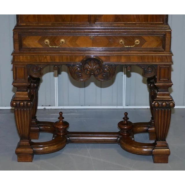 Burr Walnut Drinks Cabinet with Sliding Shelves For Sale - Image 8 of 18