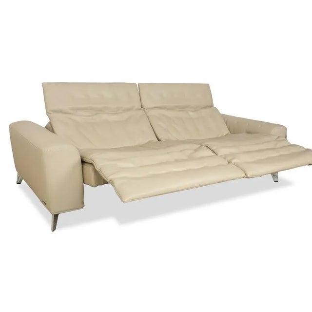 Satelite 3-Seater Sofa in Cream Leather from Roche Bobois For Sale - Image 6 of 18