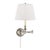Visual Comfort Signature Candlestick Swing Arm in Antique Nickel with Silk Shade For Sale