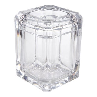 1970s Alessandro Albrizzi Faceted Lucite Ice Bucket With Rotating Lid For Sale