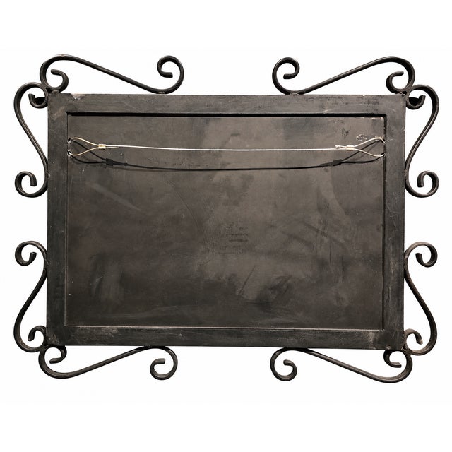 Taylor Tilery –Mission Santa Barbara,1930s Spanish Revival Hand-Painted Tile Panel in Iron Frame For Sale - Image 10 of 12