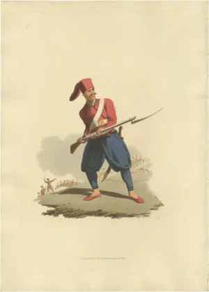 Soldier of the European Infantry, 1818, Paper