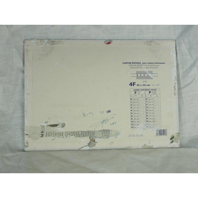 Vintage French Christiane Berthaumier Abstract Oil Painting of a Submarine Evoking a Kraken For Sale - Image 9 of 11