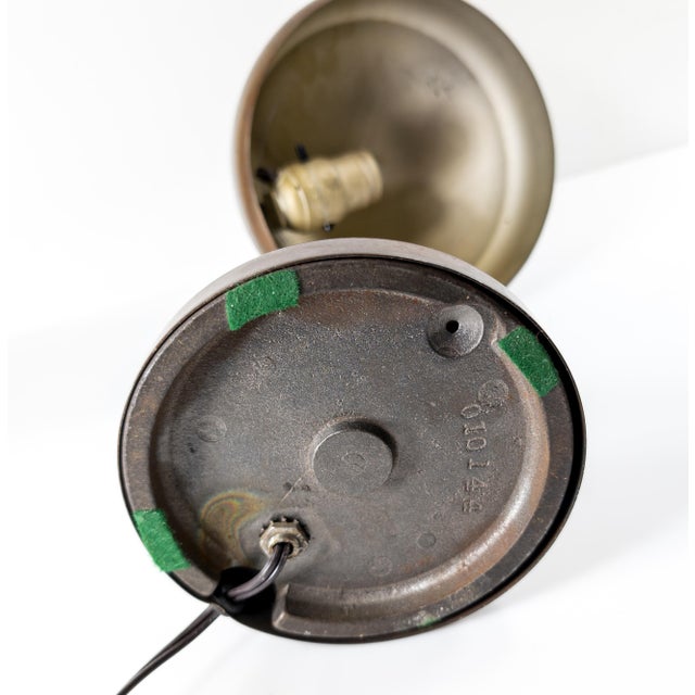 Mid-Century Modern Industrial Copper Colored Brass Table Lamp For Sale - Image 10 of 10