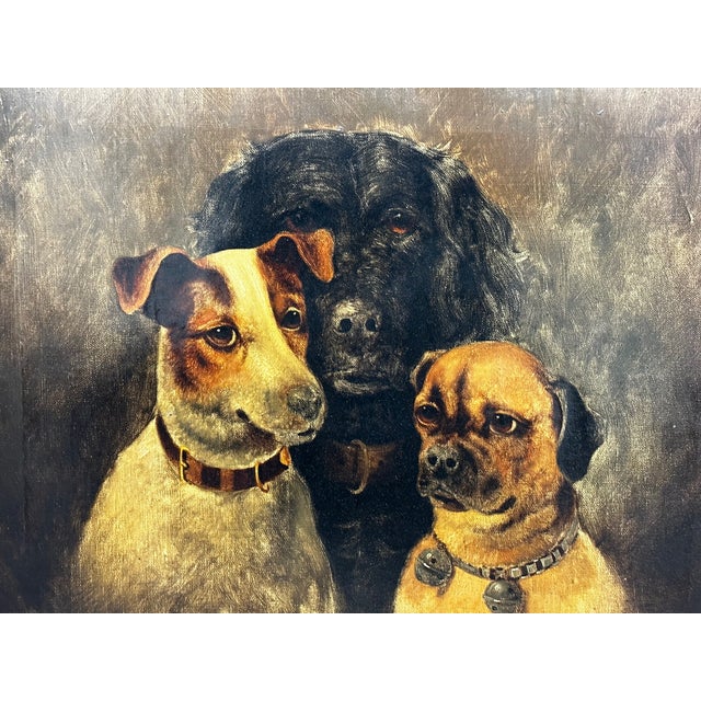 Antique British Victorian Oil Painting of a Jack Russell, Cocker