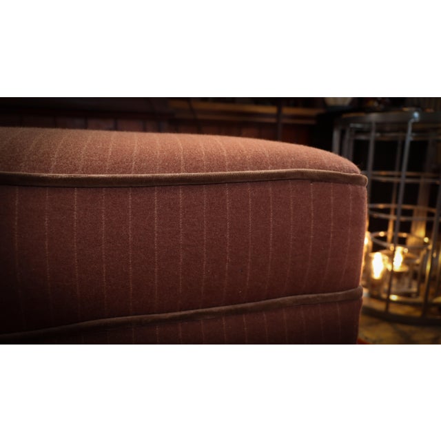 Textile Country House Rectangular Ottoman in Pin-Striped Wool Velvet, 2010s For Sale - Image 7 of 16