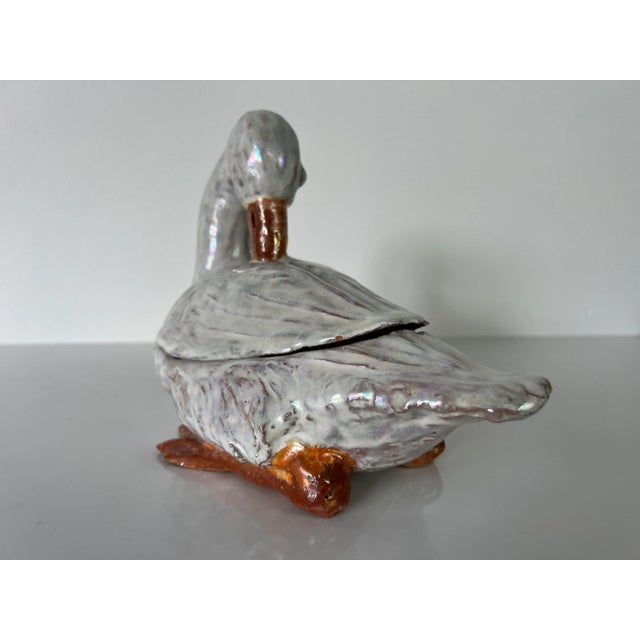 White 1980's Yoel Zidon Art Terracotta Glaze Swan Sculpture/Sold For Sale - Image 8 of 12