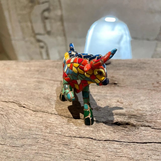 1960s Handmade Bull Colorful Ceramic Tile Mosaic For Sale In San Diego - Image 6 of 9