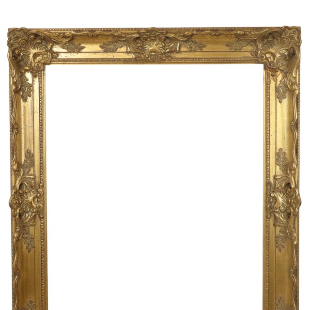 Large Baroque Classic Wooden Gold Frame For Sale - Image 9 of 16