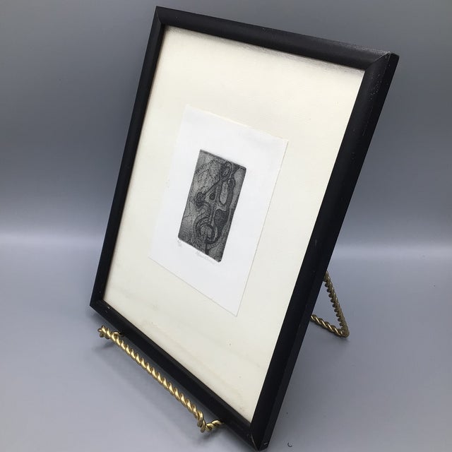 Abstract Framed Abstract Copper Plate Etching 4/6 by Gunther For Sale - Image 3 of 12