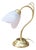 Vintage Art Nouveau Style Brass and Frosted Glass Flower Table Lamp For Sale