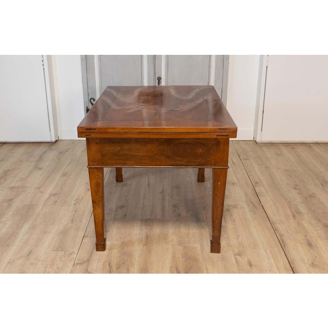Italian Early 19th Century Walnut Folding Table with Tapered Legs For Sale - Image 11 of 15