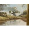 Realism River Bridge with Figures in English Countryside by 20th Century British Artist Circa 1995 For Sale - Image 3 of 17