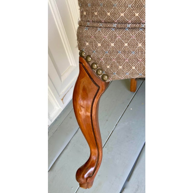 1960s Traditional Side Chair With Tufted Back and Arms For Sale In Columbia, SC - Image 6 of 10