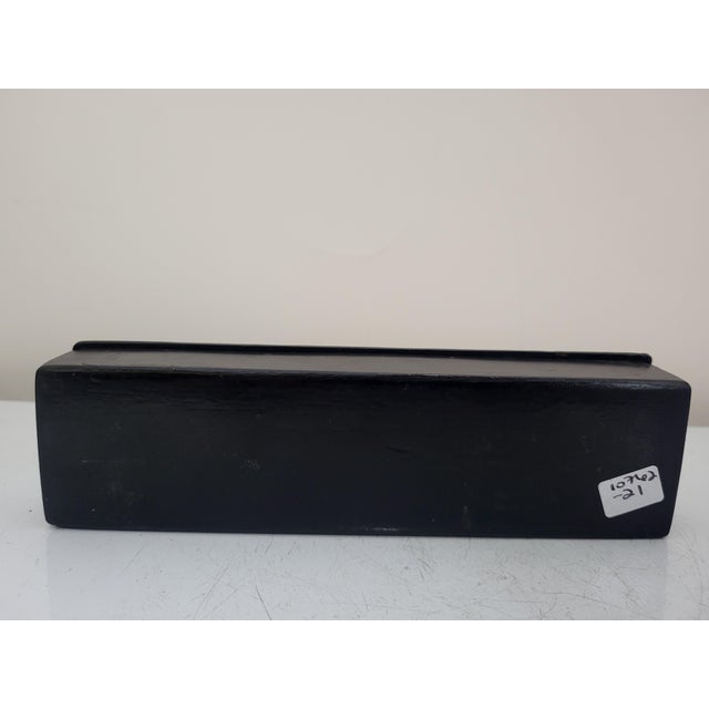 Chinese Hand Painted Gold Wood Female Figural Lacquer Calligraphy Pencil Box For Sale - Image 9 of 11