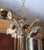 Metal 1940s Hollywood Regency Gilt & Verdigris Bronze/ Tole/ Crystal Pendant Chandelier For Sale - Image 7 of 12