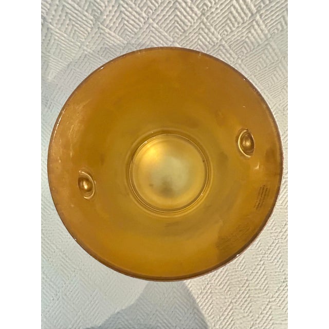 Vintage Italian Oxblood Red & Gold Crackle Glass Ice Bucket With Gilt Handles For Sale In New Orleans - Image 6 of 9