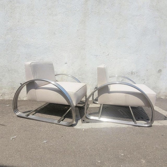 Large 20th Century Chrome Armchairs from Ralph Lauren, 1980s, Set of 2 For Sale - Image 14 of 18