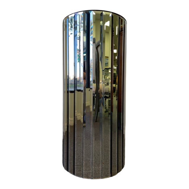 Beveled Smoke Mirror Pedestal For Sale