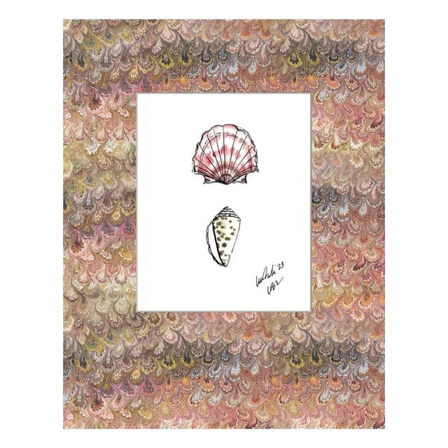 Set of two high quality giclée prints on Archival paper. The Lia Burke Libaire original artwork and hand painted mat are...