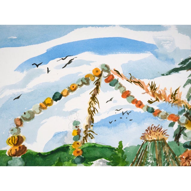 Farm in Autumn With Pumpkins in Watercolor on Heavy Paper by Les Anderson For Sale - Image 4 of 7
