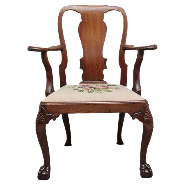 18th Century Walnut Armchair For Sale