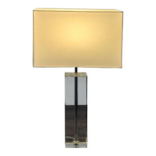 Room & Board Modern Square Crystal Table Lamp For Sale