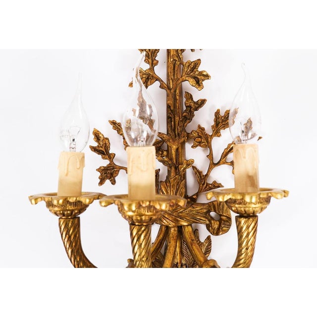 Antique 20th Century French Louis Revival Ormolu 3 Branch Wall Lights, 1920s For Sale - Image 4 of 12