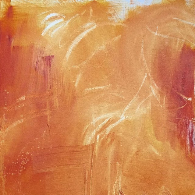 Contemporary Figure in Amber — 48x48 For Sale - Image 3 of 5