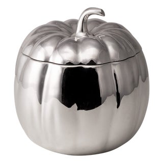 Vintage Italian Silver-Plated Pumpkin Ice Bucket from Teghini, 1970s For Sale